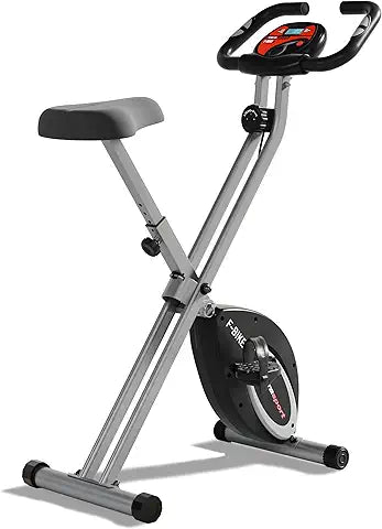 Ultrasport F-Bike, entraîneur vélo, vélo d'appartement, home trainer pliable, écran LCD, opt. capteurs pouls main, Niveaux de résistance réglables, faciles à assembler, idéal pour athlètes et seniors